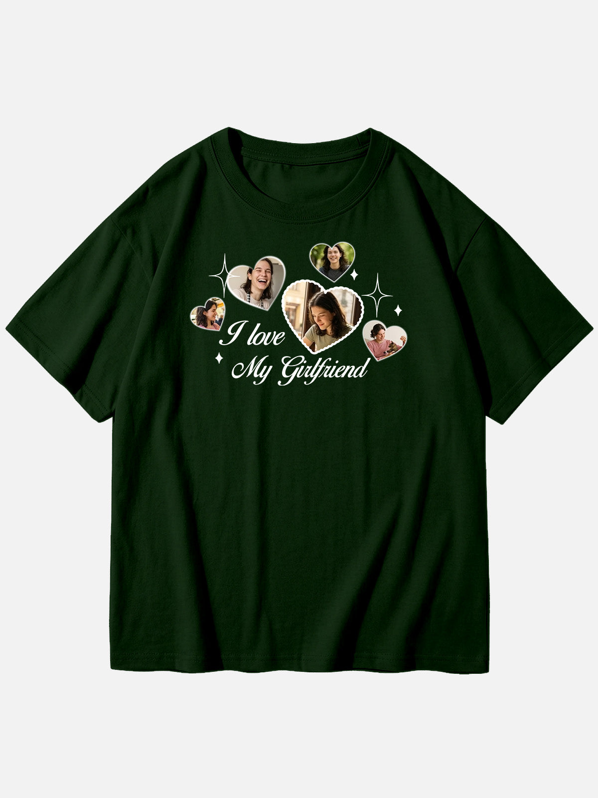 Custom Love Photo Cotton Short Sleeve T-Shirt Eleven Oasis