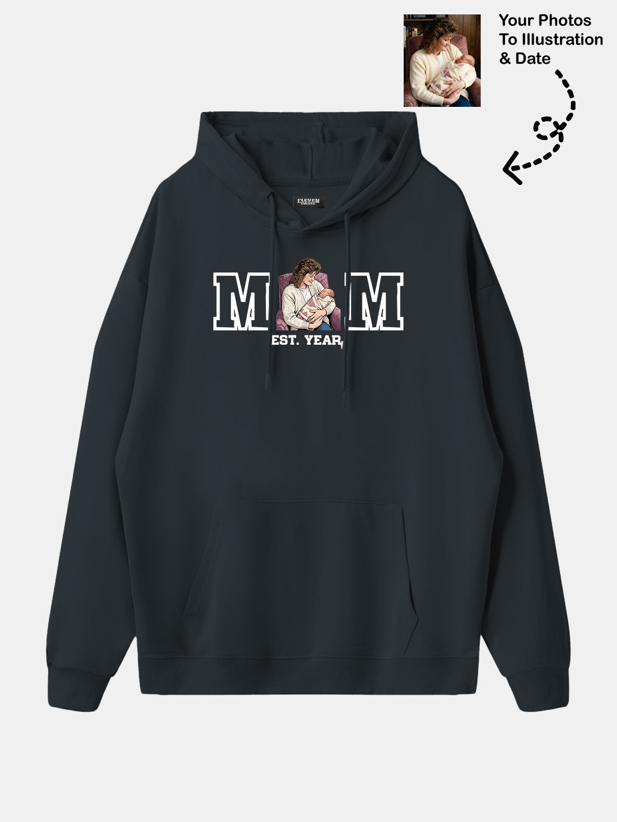 Custom Mom Illustration Hoodie Eleven Oasis