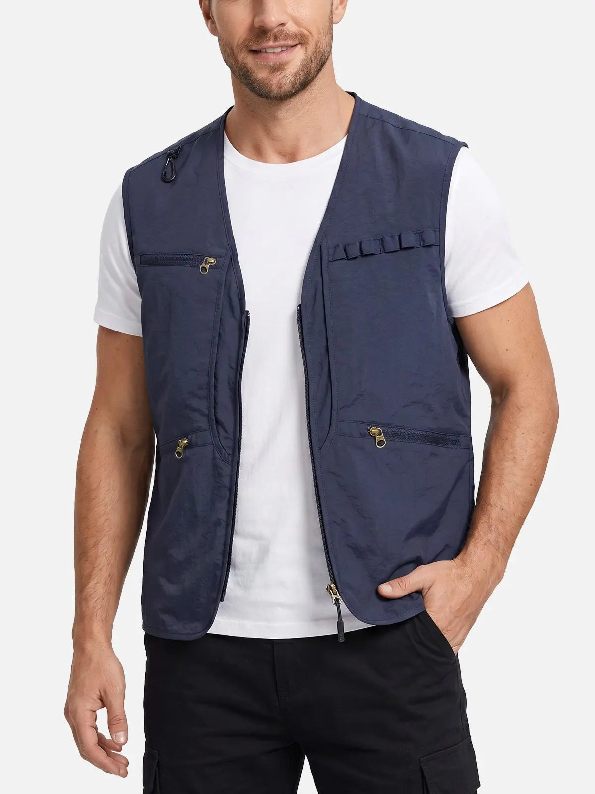 Men's Slim Fit Multi-Pocket Outdoor Utility Vest | Eleven Oasis