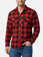 Men's Brushed Buffalo Check Double Pocket Long Sleeve Flannel Shirt Eleven Oasis