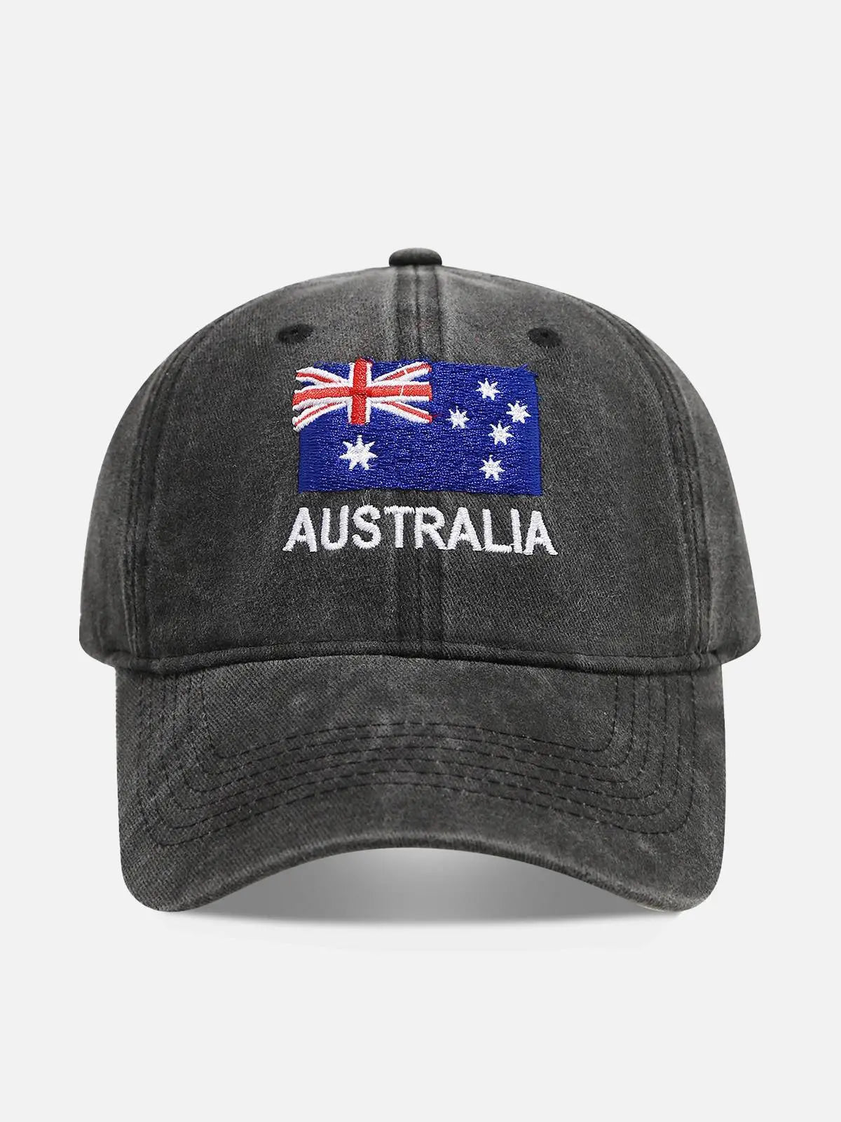 Men's Flag Embroidered Washed Baseball Cap Eleven Oasis
