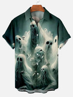 Tall Men's Haunted Spirits Halloween Short Sleeve Shirt Eleven Oasis