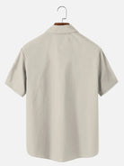 Men's Classic Striped Bowling Style Short Sleeve Shirt ElevenOasis