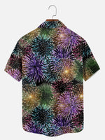 Tall Men's Fireworks Burst Short Sleeve Shirt Eleven Oasis