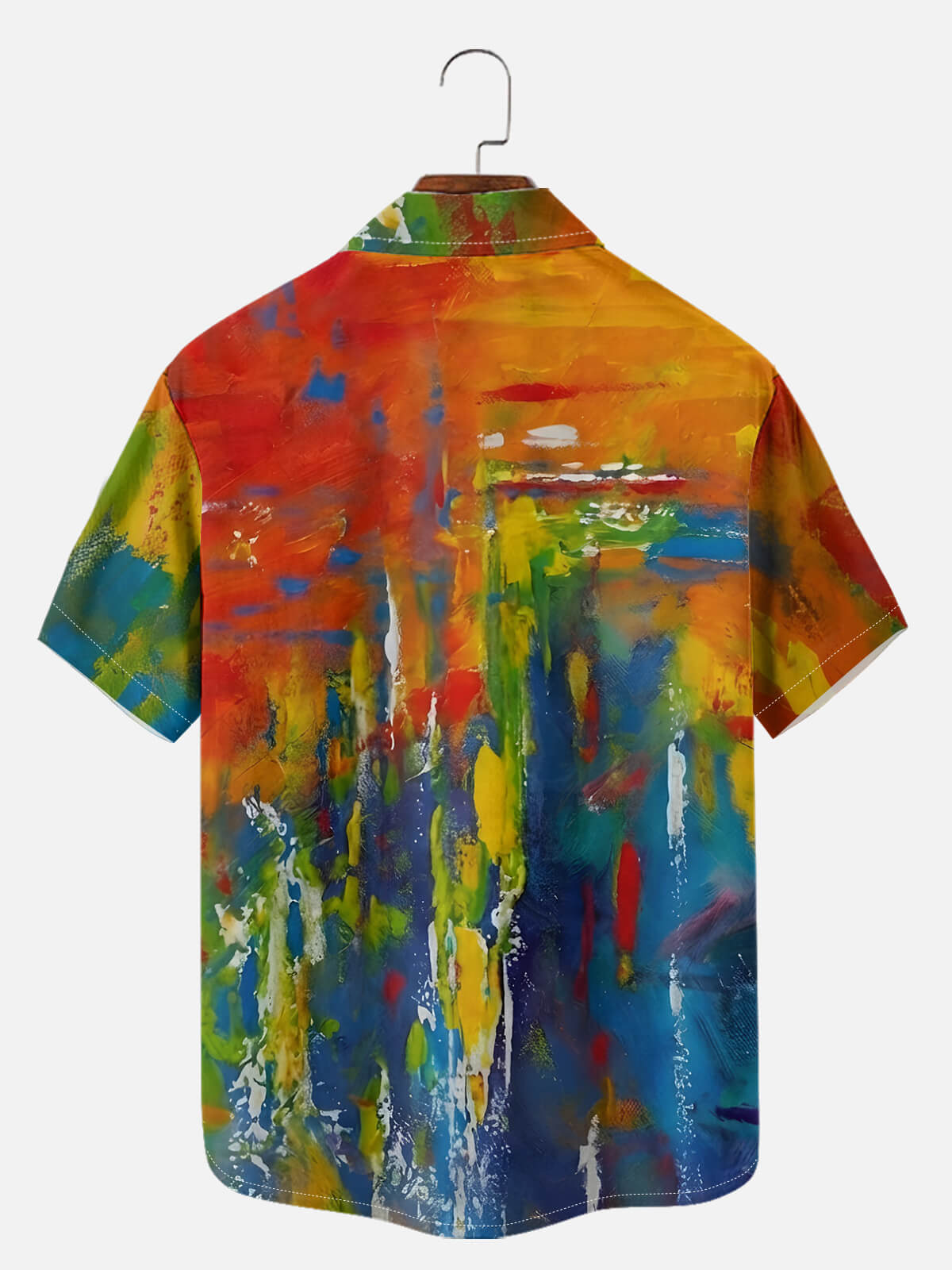 Tall Men's Abstract Faith Cross Painting Short Sleeve Shirt Eleven Oasis