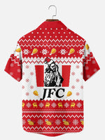 Tall Men's JFC Fried Chicken Ugly Christmas Short Sleeve Shirt Eleven Oasis
