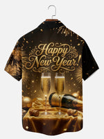 Tall Men's New Year Champagne Celebration Short Sleeve Shirt Eleven Oasis