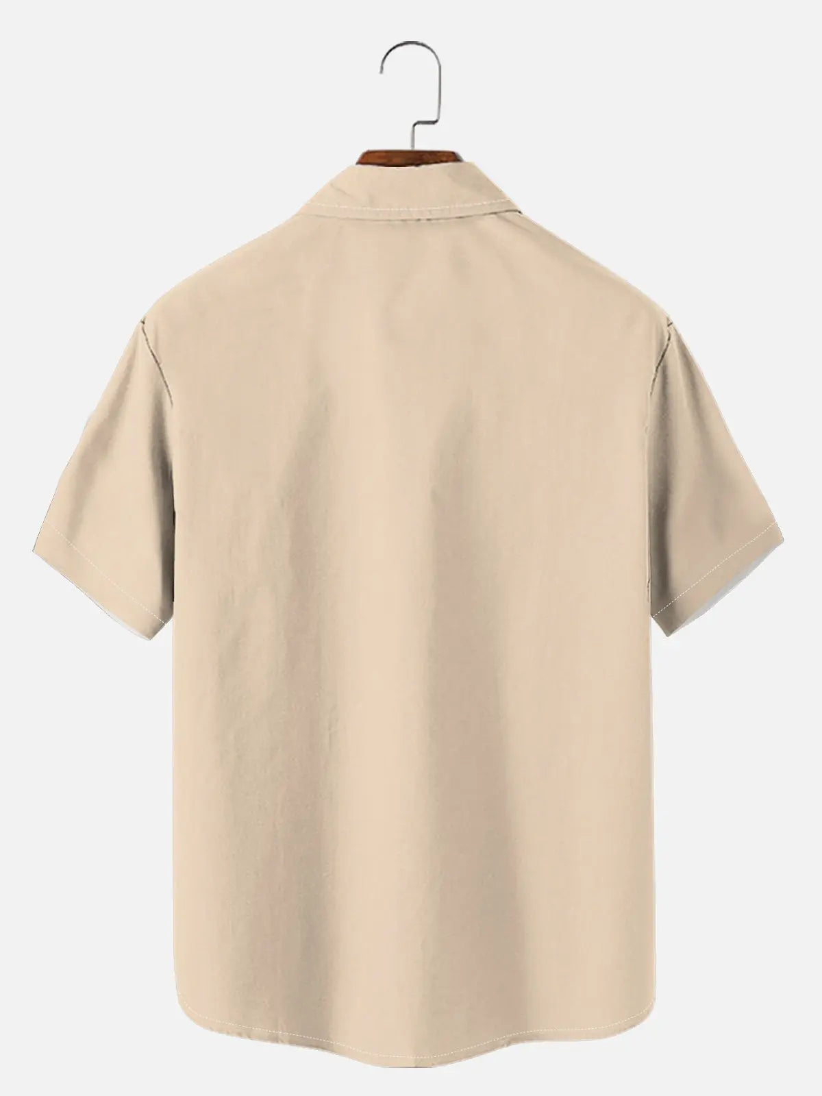 Tall Men's Casual Linen-Feel Printed Solid Color Button Short Sleeve Shirt ElevenOasis