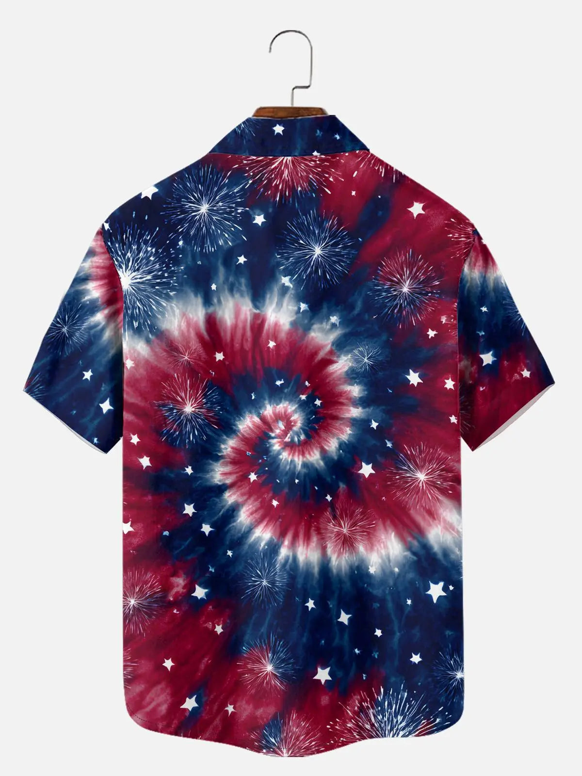 Men's Fireworks Tie-Dye Short Sleeve Shirt Eleven Oasis
