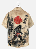 Tall Men's Japanese Samurai Sasquatch Short Sleeve Shirt Eleven Oasis