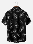 Tall Men's Ghost Face All-Over Print Short Sleeve Shirt Eleven Oasis