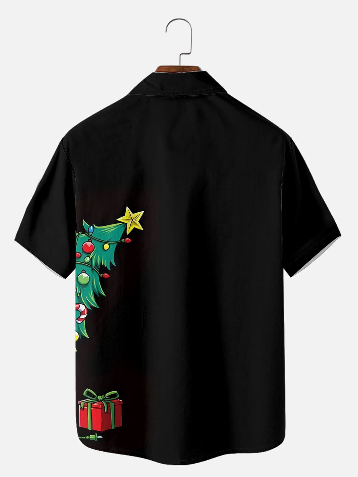 Tall Men's Bigfoot Christmas Tree Short Sleeve Shirt ElevenOasis