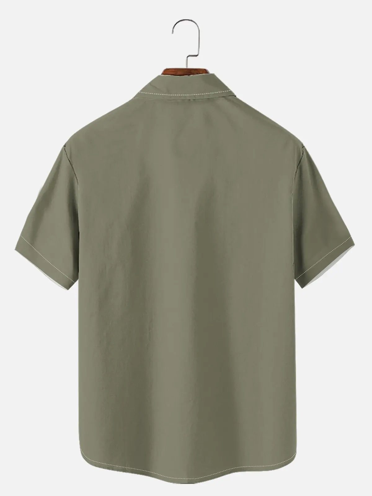 Men's Basic 50s Style Bowling Short Sleeve Shirt ElevenOasis