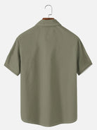 Men's Basic 50s Style Bowling Short Sleeve Shirt ElevenOasis