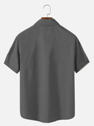 Men's Striped Everyday with Toucan in a Cocktail Glass Short Sleeve Casual Shirt ElevenOasis