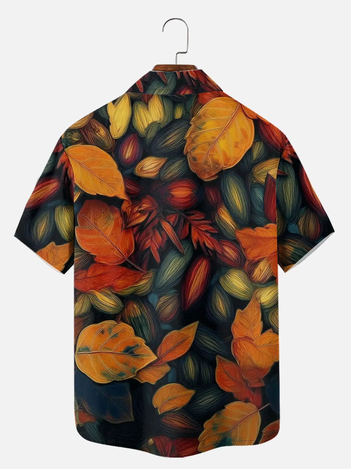 Tall Men's Fall Leaves Short Sleeve Shirt Eleven Oasis