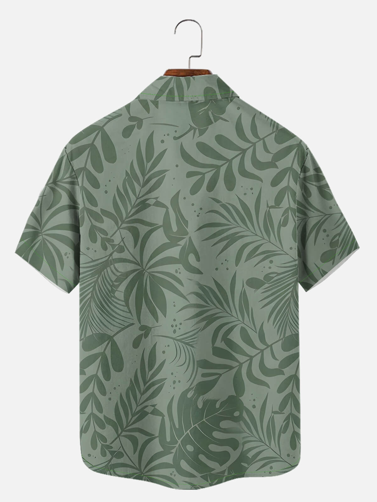 Tall Men's Tropical Leaf Pattern Short Sleeve Shirt Eleven Oasis