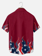 Men's Patriotic Flame Short Sleeve Shirt Eleven Oasis