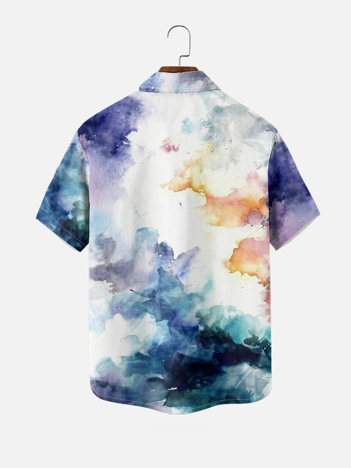 Men's Watercolor Cross Faith Short Sleeve Shirt Eleven Oasis
