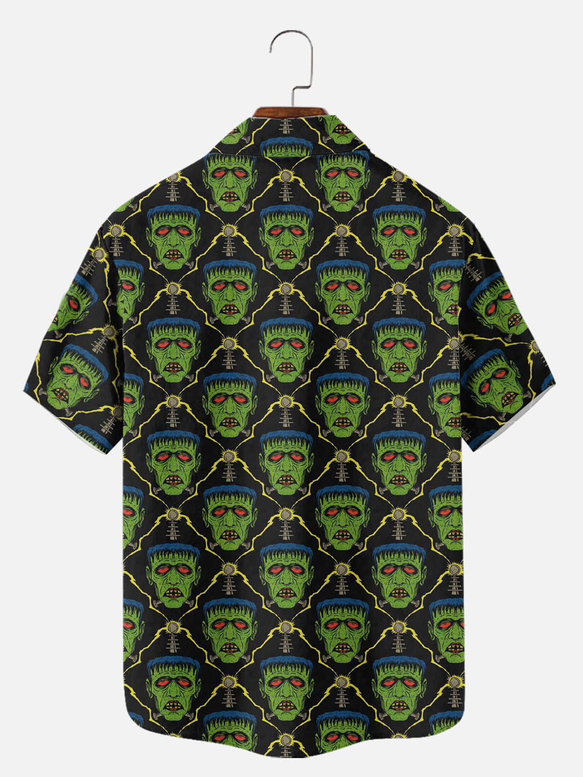 Tall Men's Frankenstein Print Short Sleeve Shirt Eleven Oasis