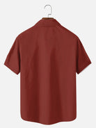 Men's Basic 50s Style Bowling Short Sleeve Shirt ElevenOasis