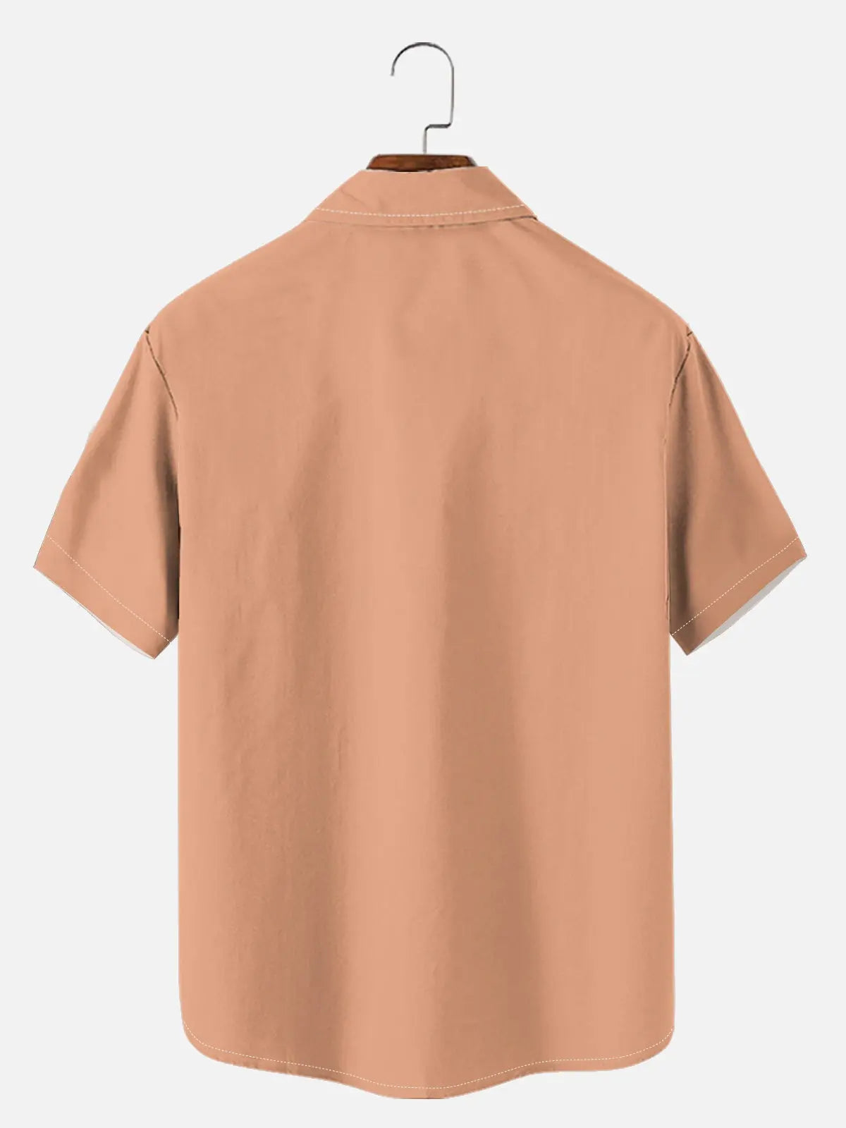 Tall Men's Casual Linen-Feel Printed Solid Color Button Short Sleeve Shirt ElevenOasis