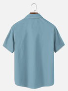 Men's Striped Everyday with Toucan in a Cocktail Glass Short Sleeve Casual Shirt ElevenOasis