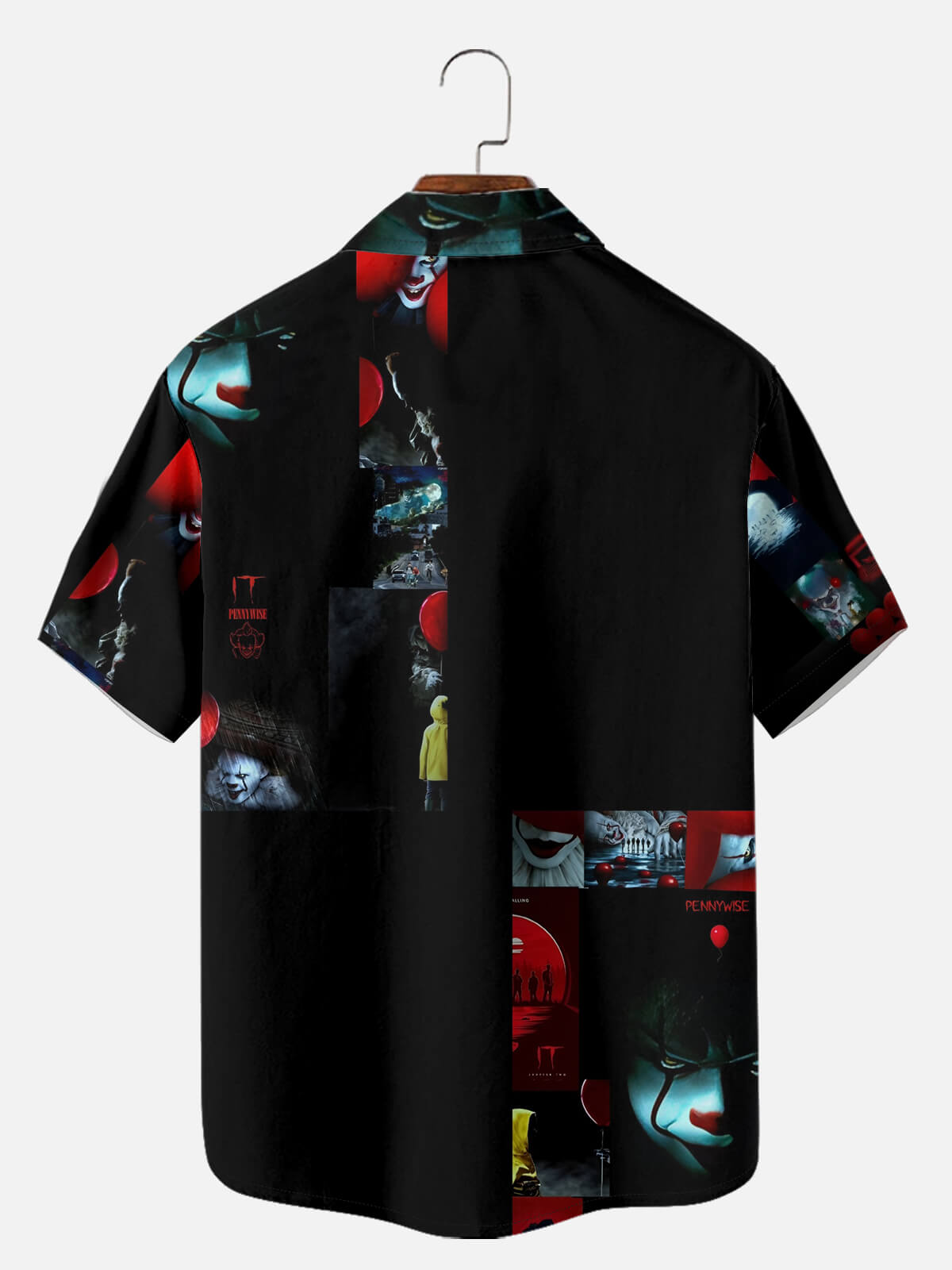 Men's IT Pennywise Collage Halloween Short Sleeve Shirt Eleven Oasis