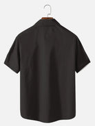 Men's Classic Striped Bowling Style Short Sleeve Shirt ElevenOasis
