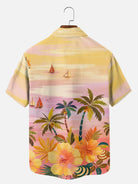 Tall Men's Sunset Sailboat Short Sleeve Shirt Eleven Oasis
