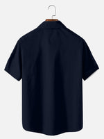 Tall Men's Modern Retro Panel Short Sleeve Shirt Eleven Oasis