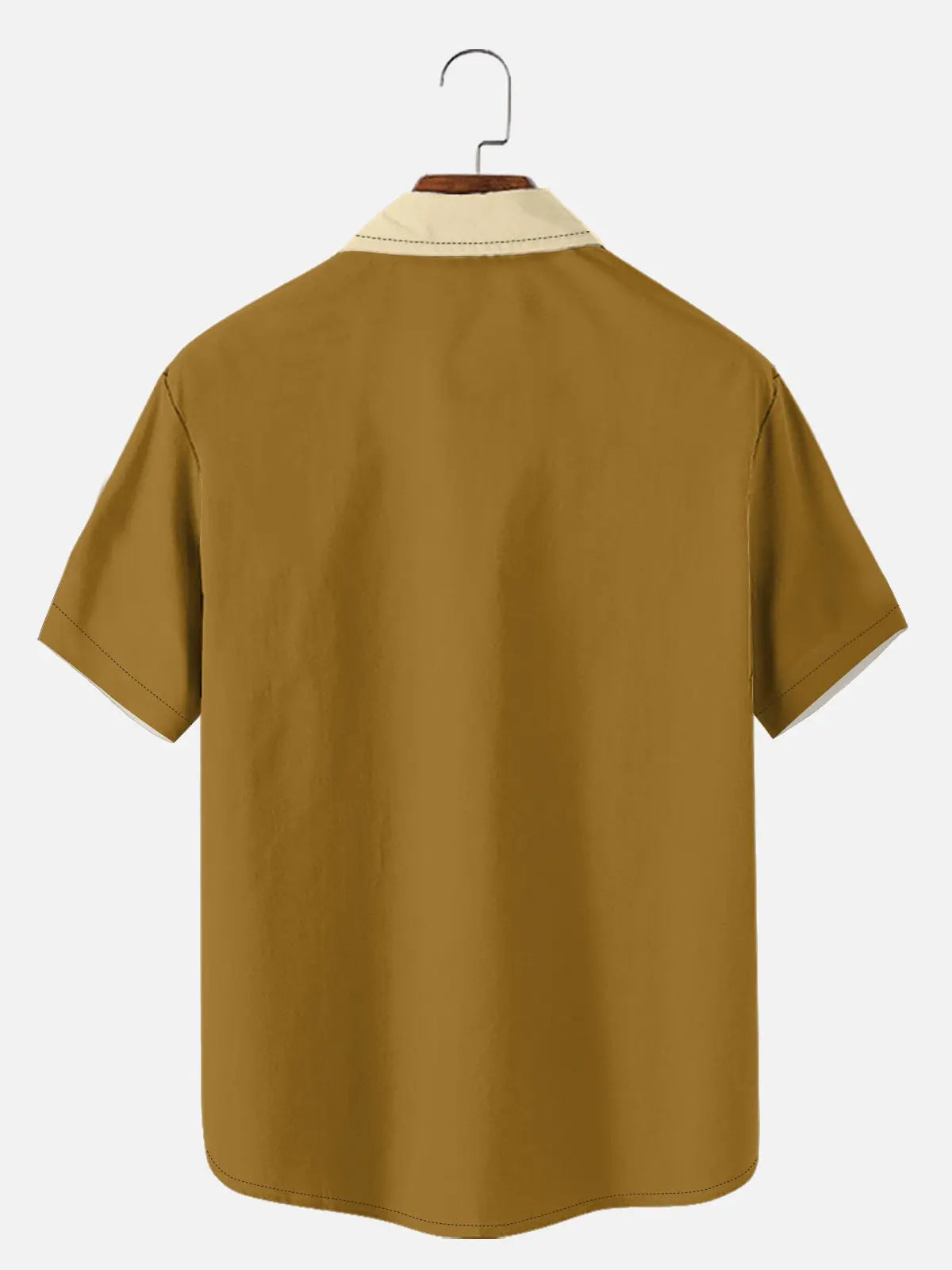 Men's Color-block Striped Casual Breathable Bowling Short Sleeve Shirt ElevenOasis
