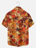 Tall Men's Fall Harvest Leaves Short Sleeve Shirt Eleven Oasis