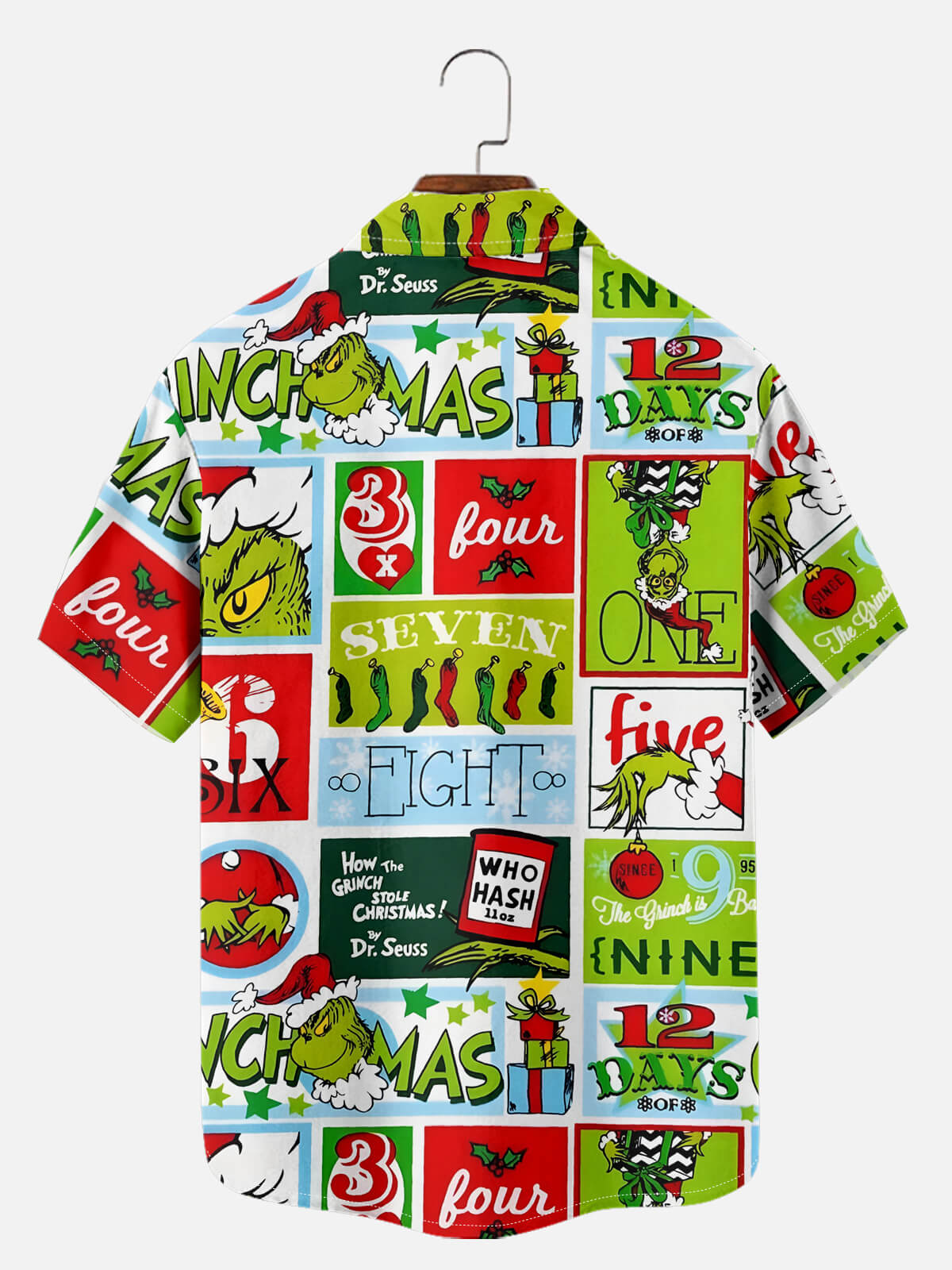Tall Men's Grinch Countdown Christmas Short Sleeve Shirt Eleven Oasis