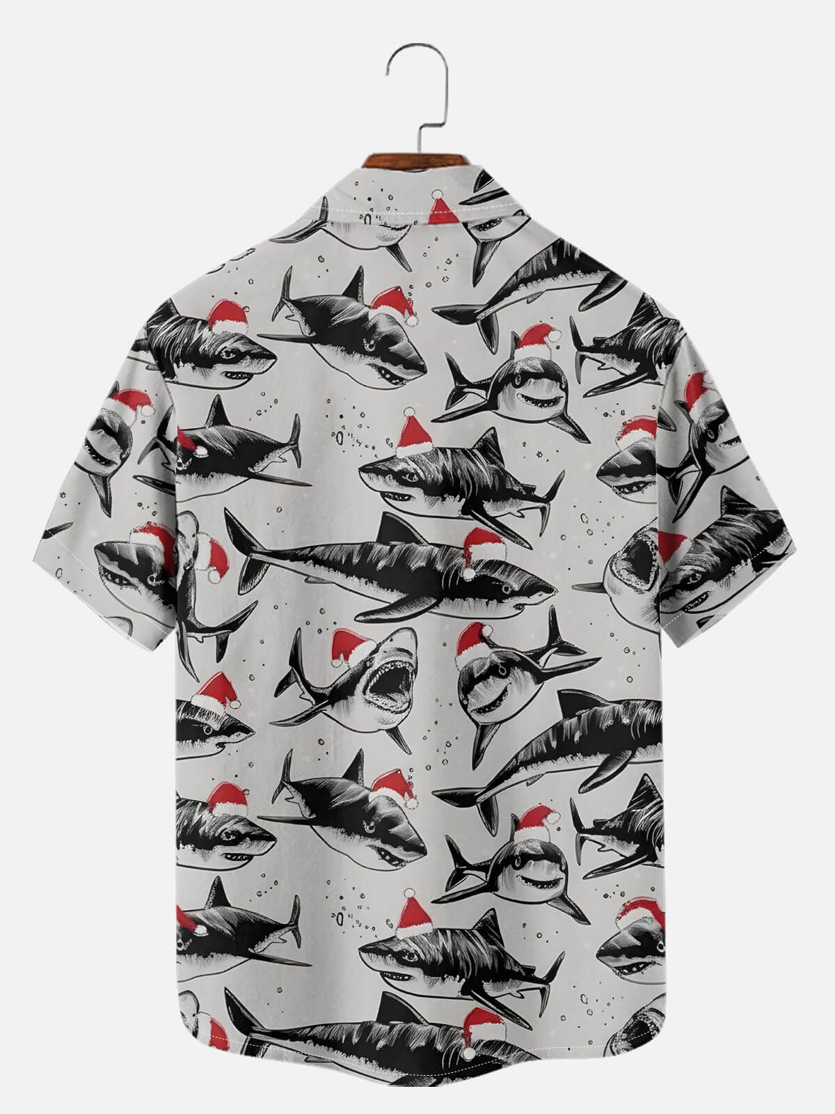 Men's Santa Shark Christmas Short Sleeve Shirt Eleven Oasis