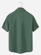 Men's Unilateral Striped Flower Vacation Casual Short Sleeve Shirt ElevenOasis