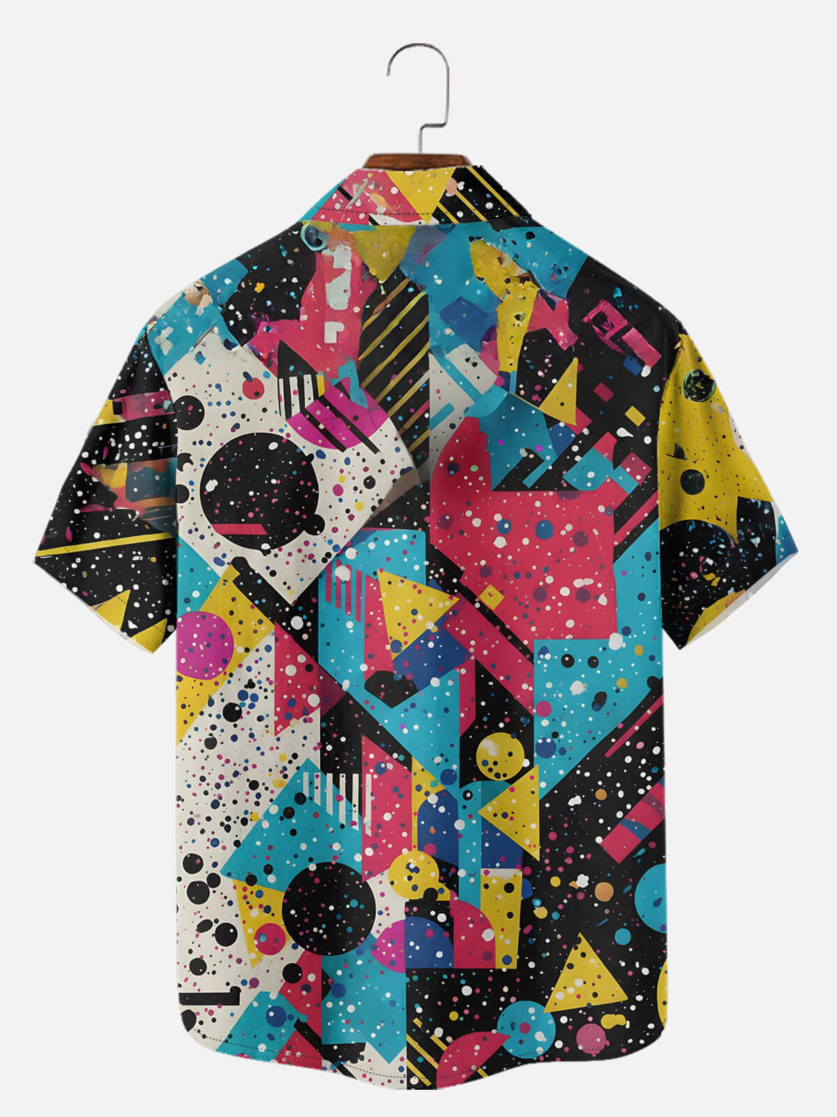 Tall Men's Retro Pop Art Santa Christmas Short Sleeve Shirt Eleven Oasis