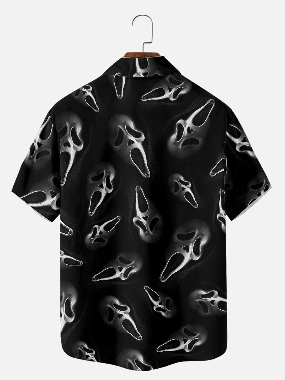 Men's Ghost Face All-Over Print Short Sleeve Shirt Eleven Oasis