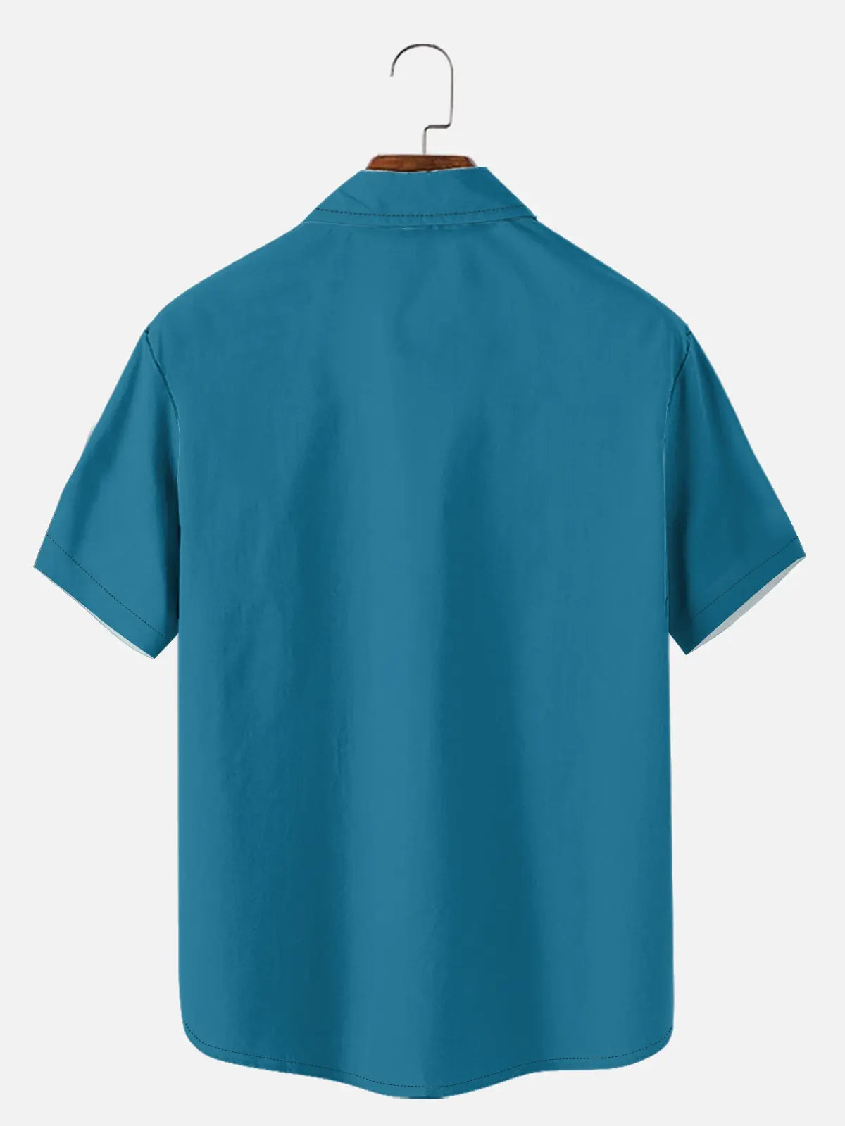 Men's Striped with Space-Age Stars Casual Short Sleeve Shirt ElevenOasis