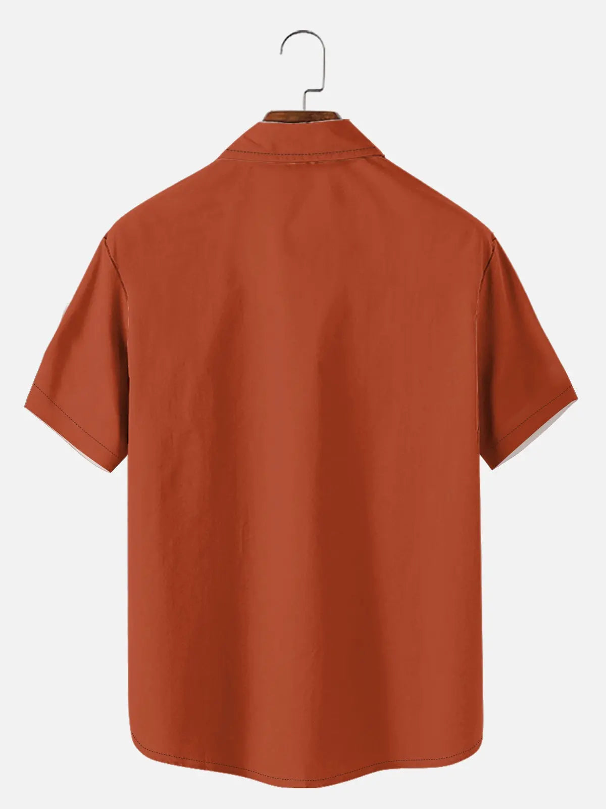 Tall Men's Casual Linen-Feel Printed Solid Color Button Short Sleeve Shirt ElevenOasis