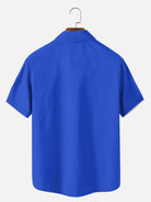 Tall Men's Blue Pinstripe Hot Rod Short Sleeve Shirt ElevenOasis