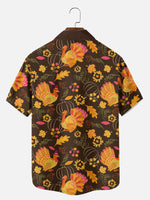 Tall Men's Thanksgiving Turkey All Over Print Short Sleeve Shirt Eleven Oasis