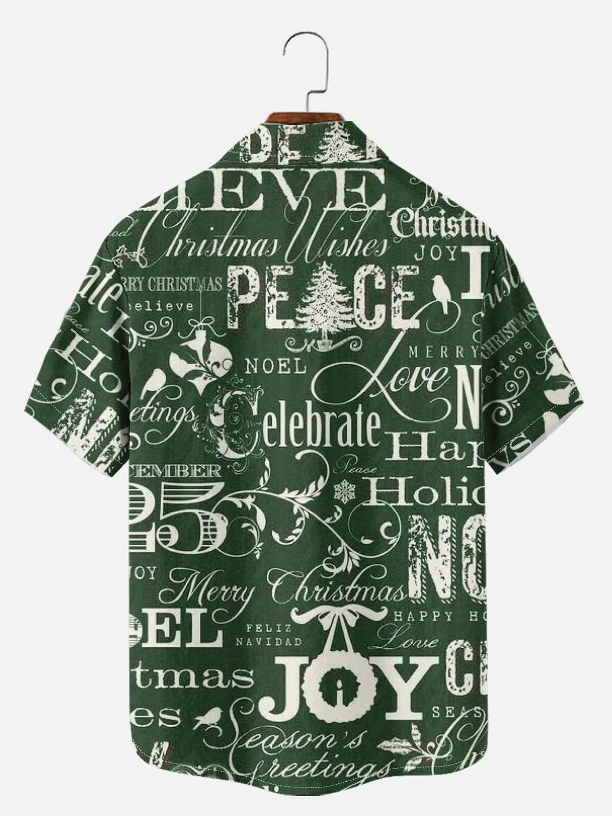 Men's Christmas Typography Joy Short Sleeve Shirt Eleven Oasis