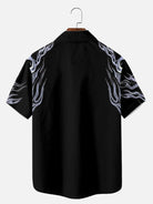 Men's Flaming Skulls Halloween Short Sleeve Shirt Eleven Oasis