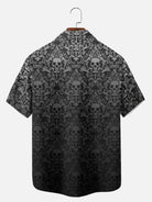 Men's Gothic Skull Pattern Short Sleeve Shirt ElevenOasis