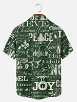 Tall Men's Christmas Typography Joy Short Sleeve Shirt Eleven Oasis