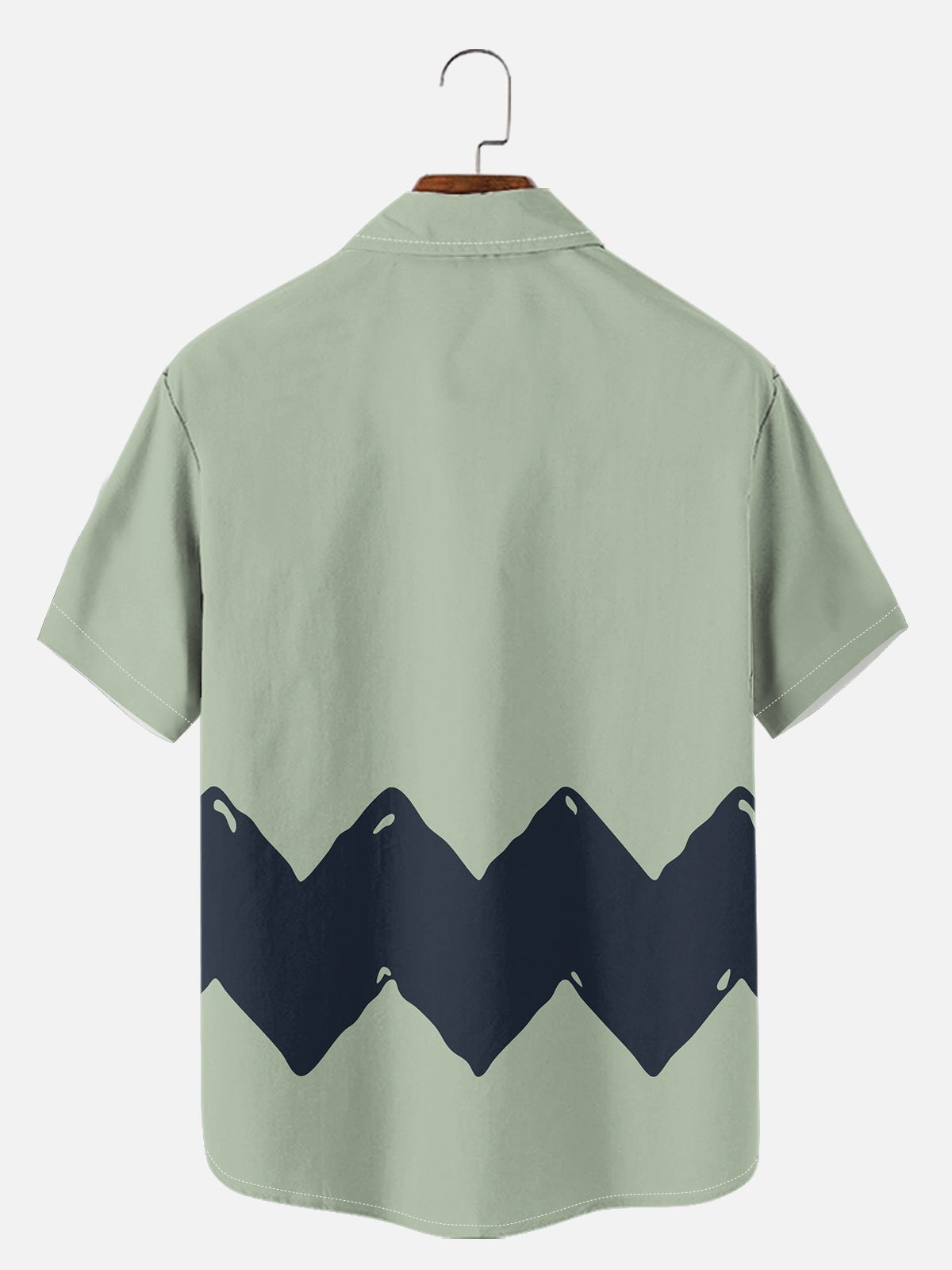 Men's Vintage Cartoon Zigzag Short Sleeve Shirt ElevenOasis