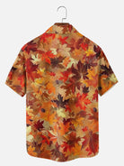 Men's Fall Harvest Leaves Short Sleeve Shirt ElevenOasis