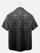 Tall Men's Gothic Skull Pattern Short Sleeve Shirt ElevenOasis