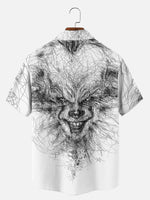 Men's IT Pennywise Sketch Halloween Short Sleeve Shirt Eleven Oasis